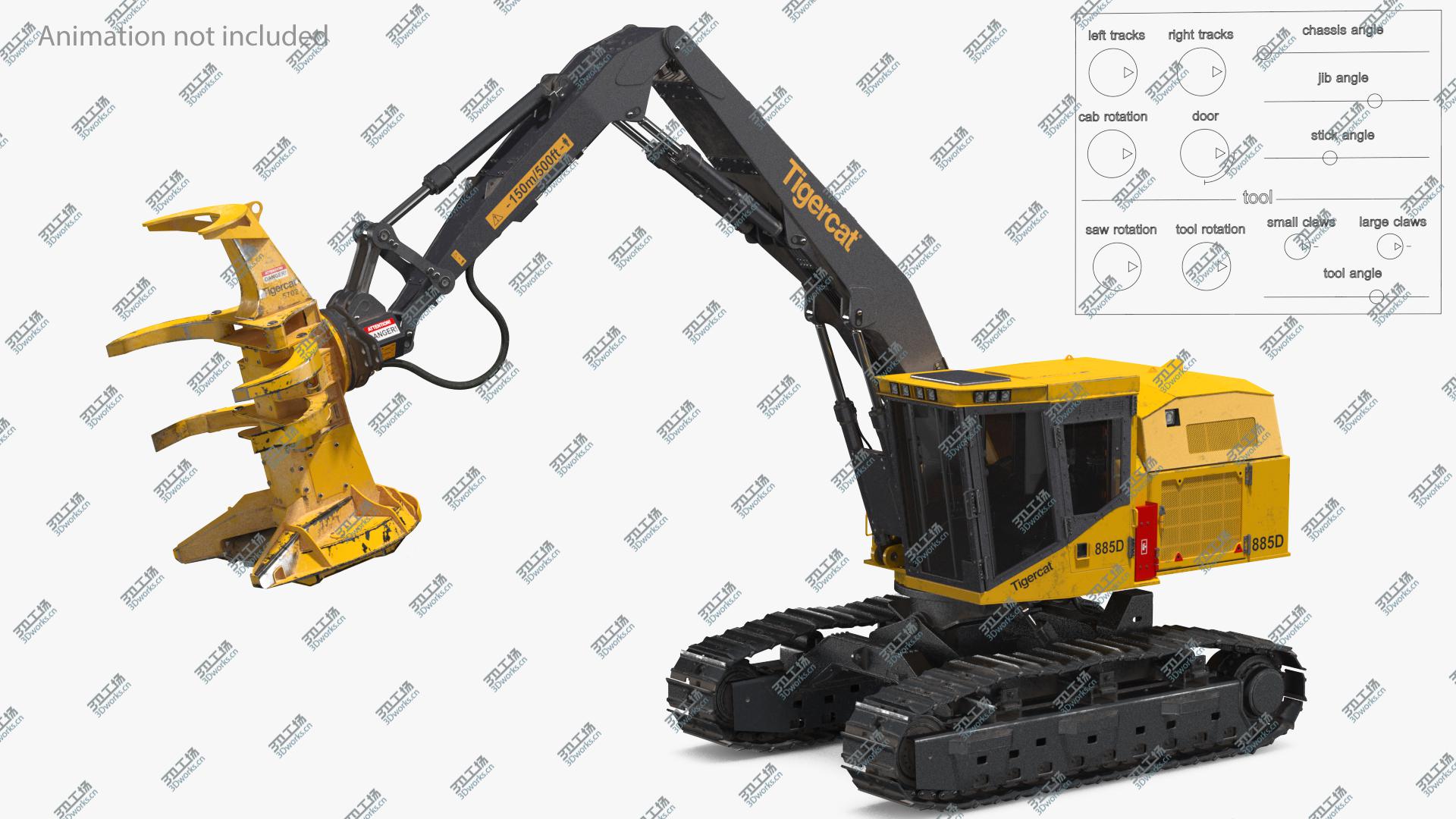 images/goods_img/20210313/3D Tigercat 855D Tracked Feller Buncher Dirty Rigged/4.jpg